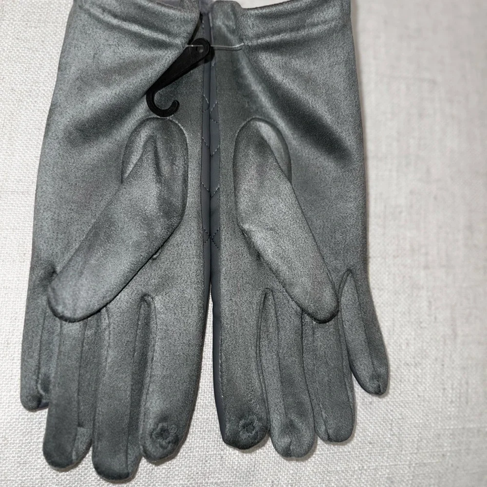 UGG Men's Quilted Blue Leather Gloves